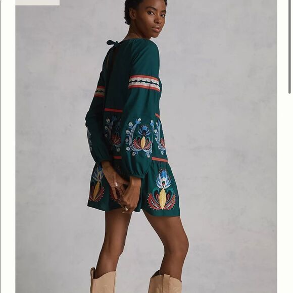 Anthropologie Let Me Be Embroidered Tunic Dress NWT - Picture 2 of 10